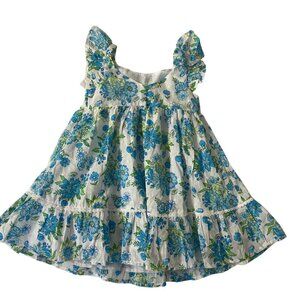 Happily Grey. Floral dress in shades of blue and green. Light and fresh. Size 2T
